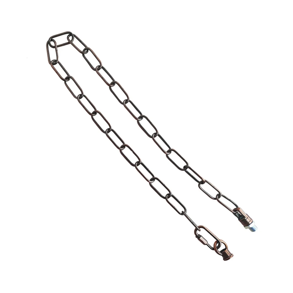Copper ceiling light chain featuring openable 38mm by 16mm links, warm tone, 90cm length for pendant and chandelier fittings.
