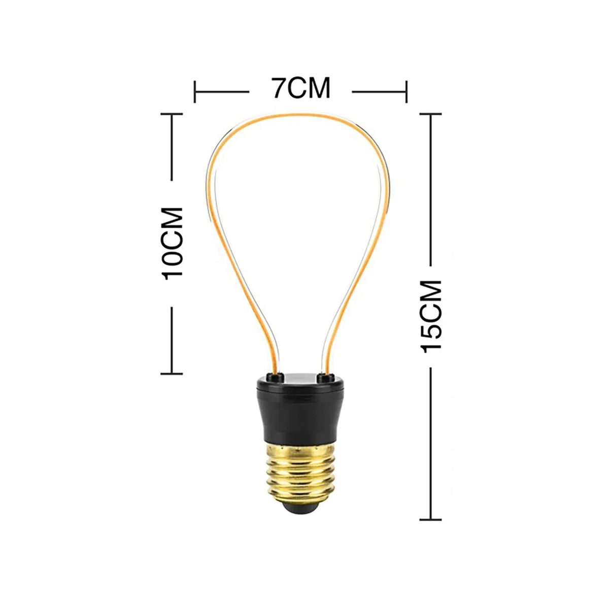 Polycarbonate 4W vintage LED E27 bulb, soft filament bulb that glows warm, ideal for decorative lighting.