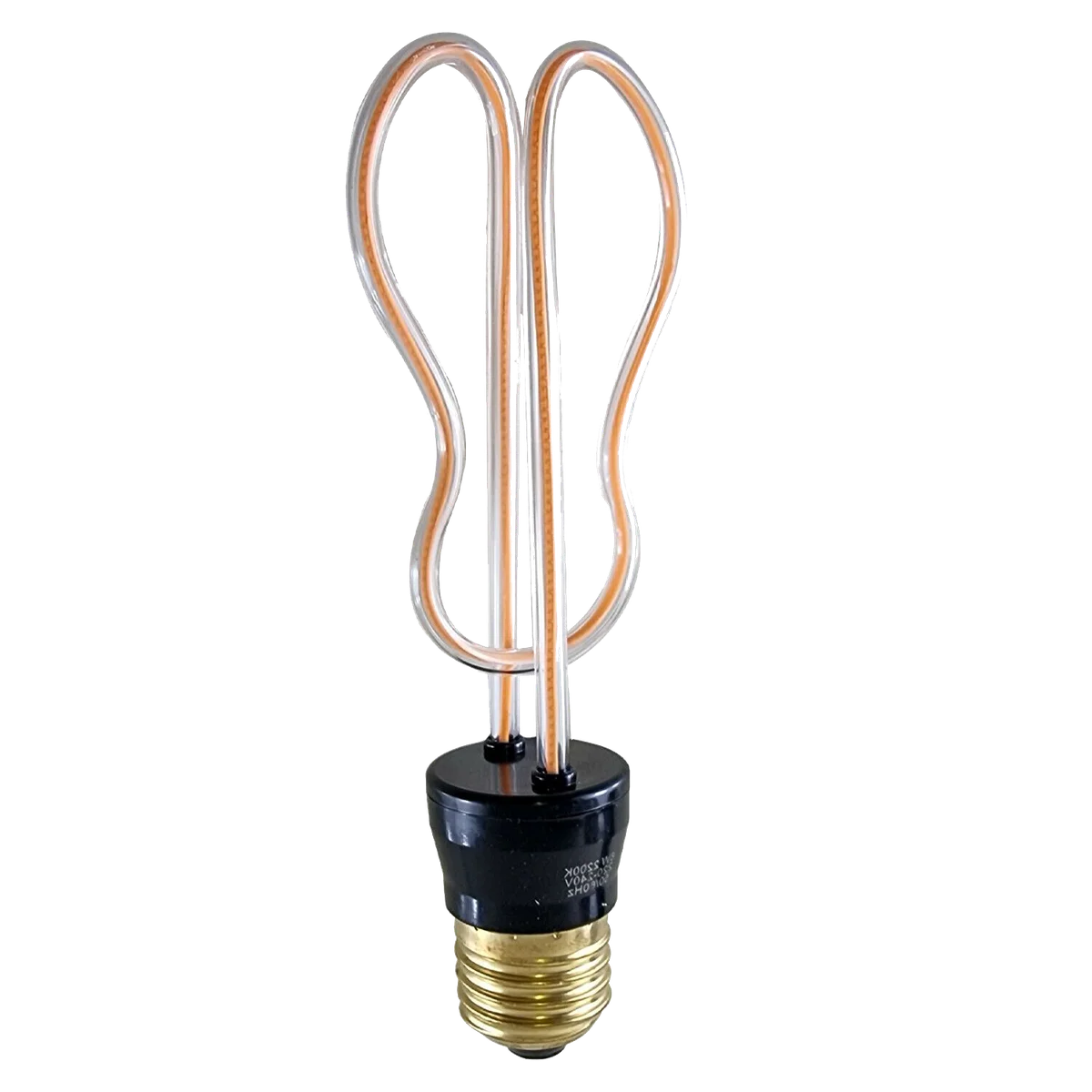 Vintage LED bulb with soft Edison‑style filament, clear polycarbonate body, 8W, E27 base, suitable for decorative lighting.