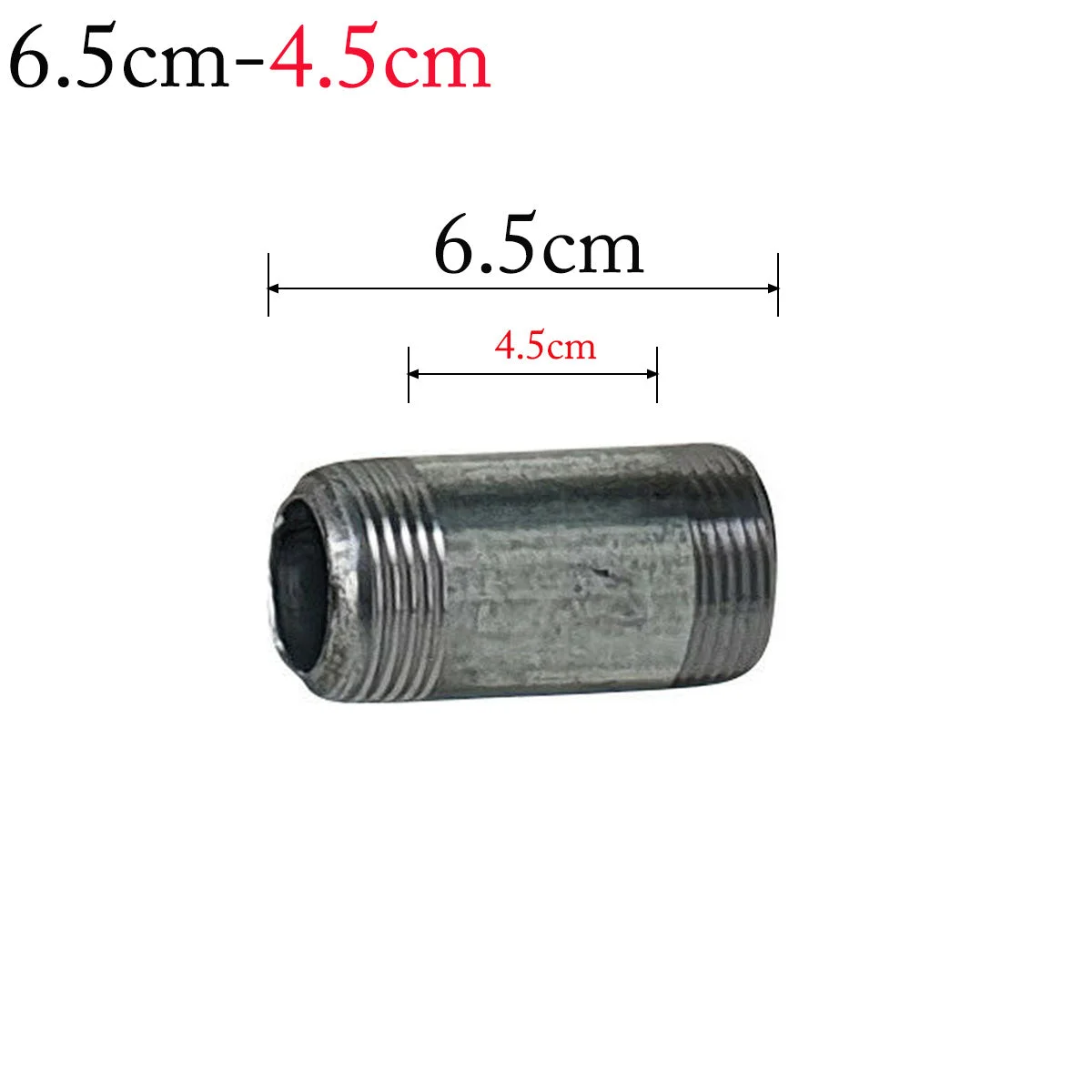 Galvanised threaded pipe 3/4 inch, 65mm long, double male ends in factory packaging