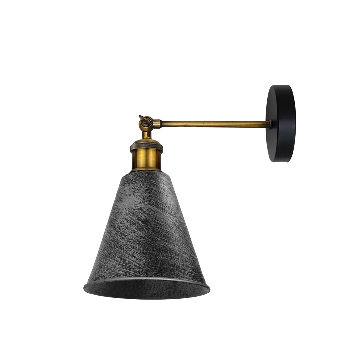 brass kitchen wall lighting with metal shade, E27 holder, 18cm diameter, 18cm height, rustic red finish.