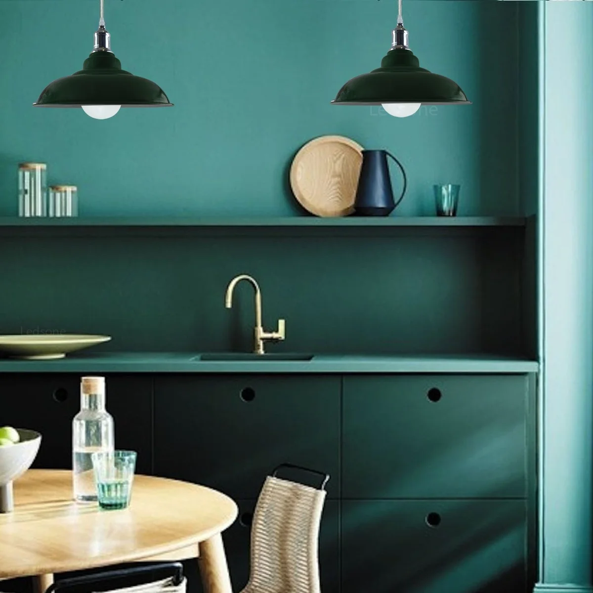 Industrial dome pendant lamp with white interior, metal and PVC body, angled base, 95cm cable, E27 ceiling lamp.