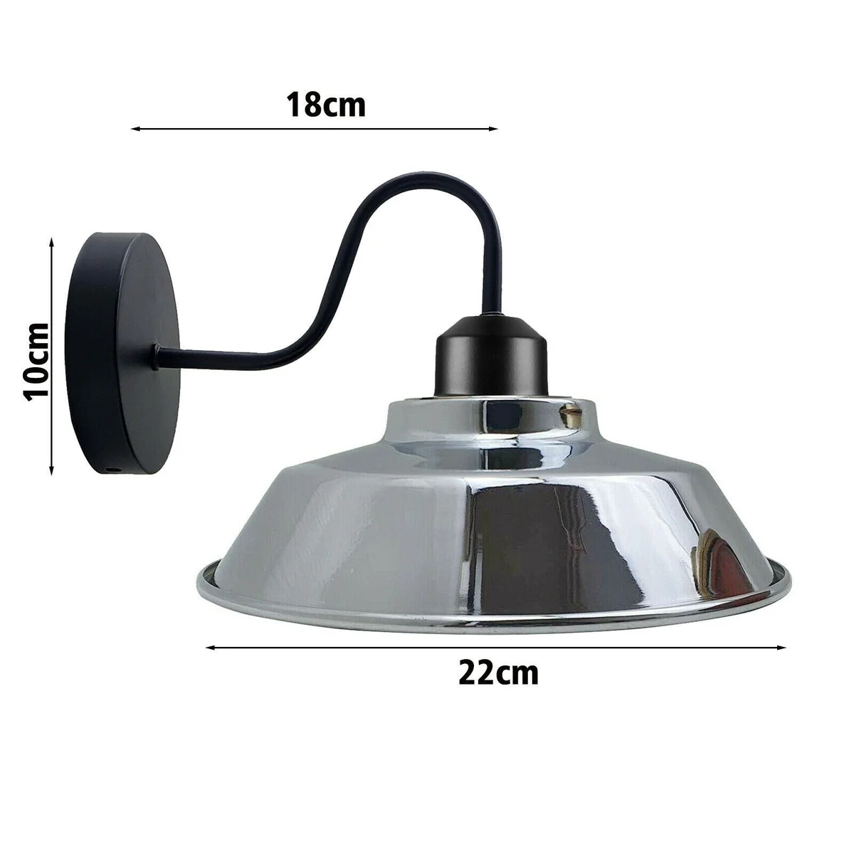 Rustic industrial adjustable gooseneck wall sconce with dome shade in black, ideal for farmhouse industrial lighting, indoor use