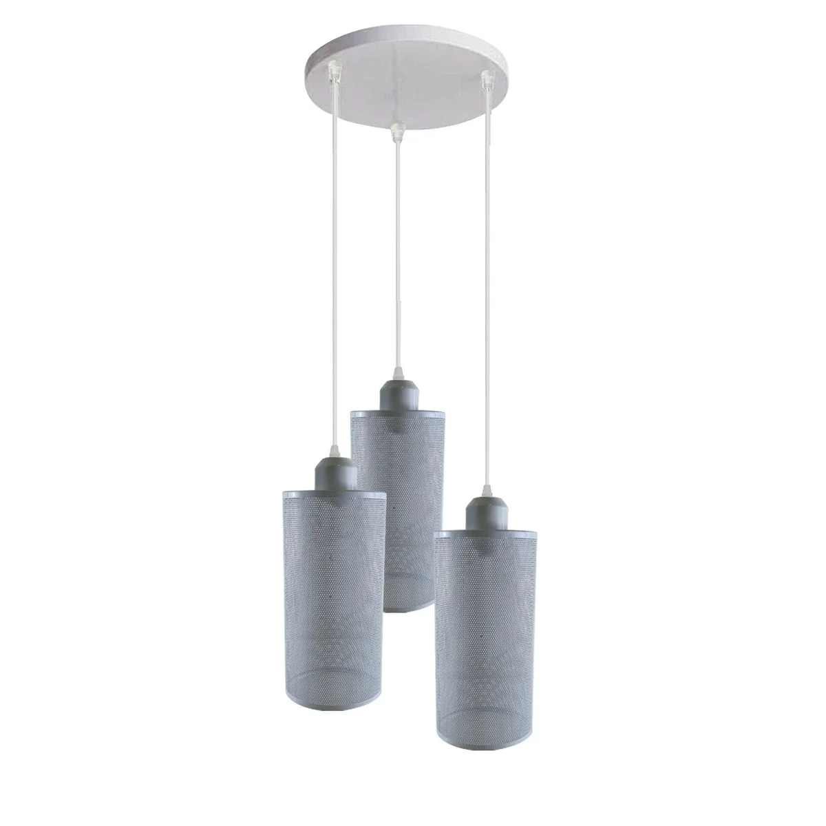 E27 pendant light with a metal base and 95cm PVC cable, hanging from a ceiling in a modern kitchen setting