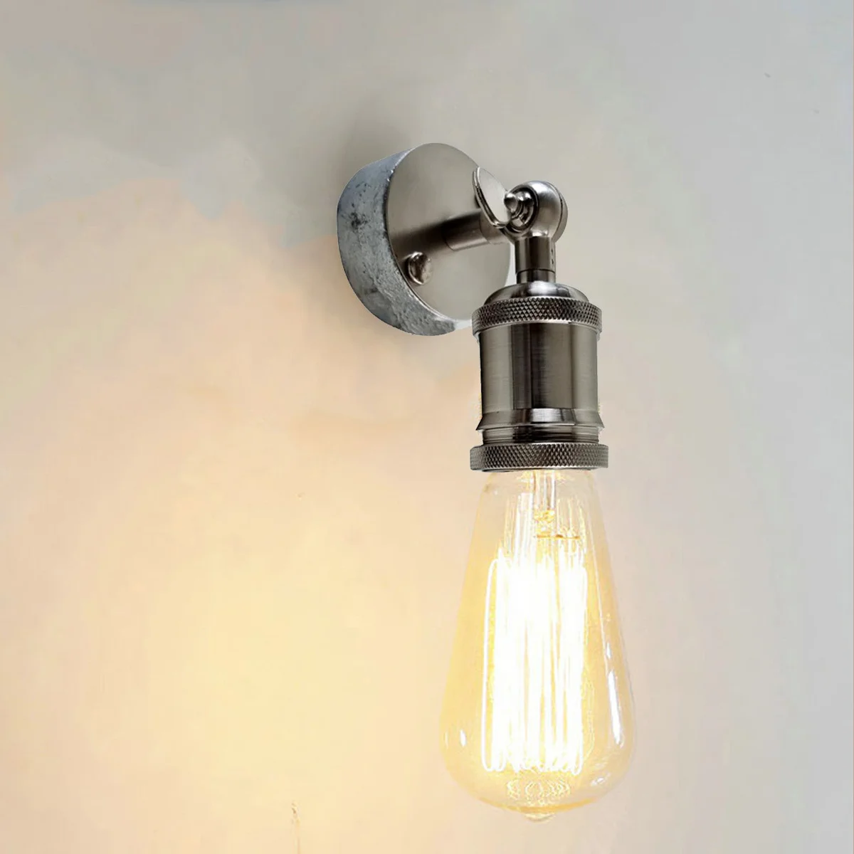 Industrial ceiling light, metal vintage retro lamp in rust colour, 6.7 cm diameter, ceiling mounted, fits E27 bulb