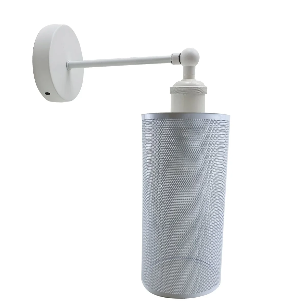 Black metal wall-mounted lamp with cylindrical shade, vintage industrial style, dimmable kitchen lamp