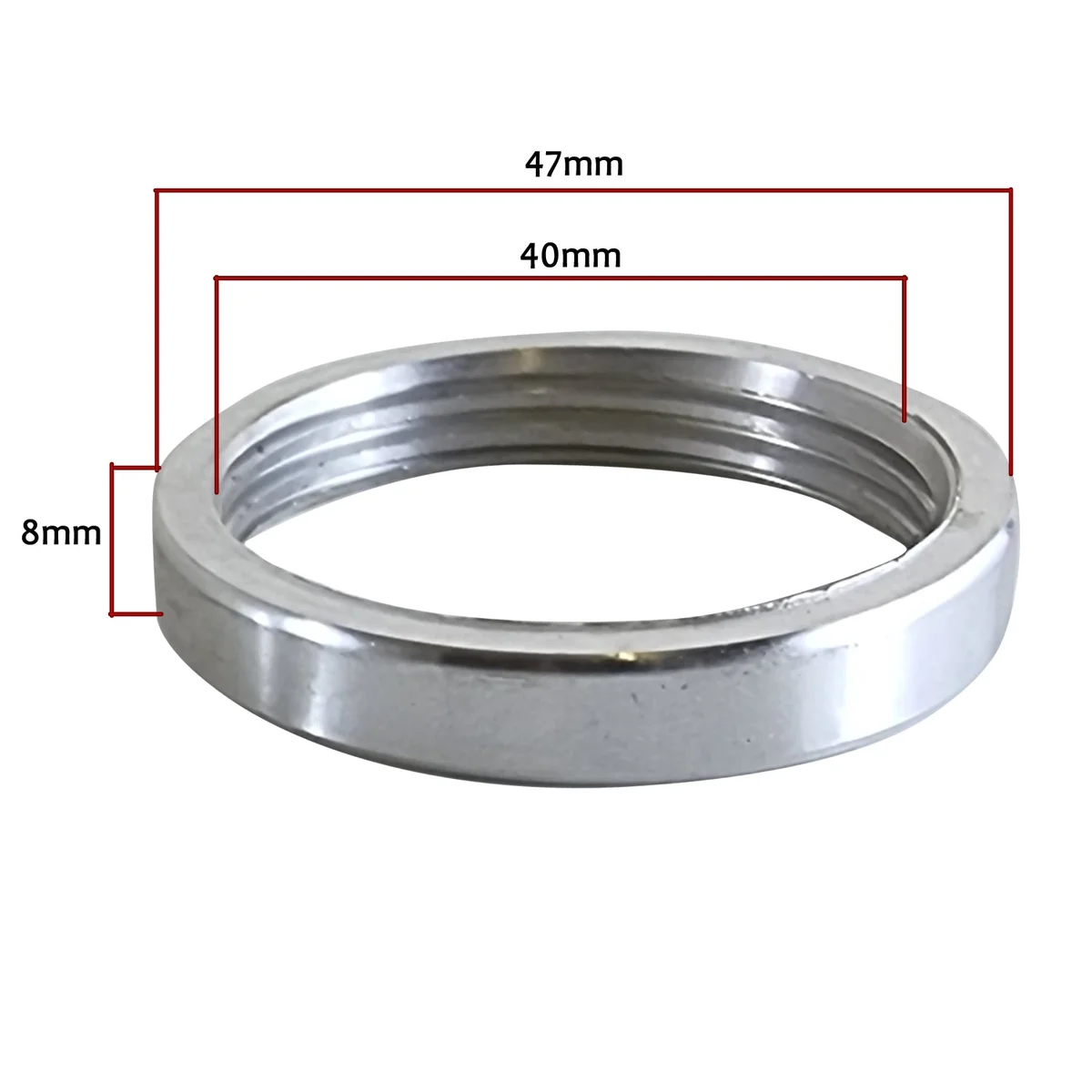 Satin nickel iron holder ring for chandelier, 40mm inner diameter, 8mm height, 47mm outer, lamp spare parts
