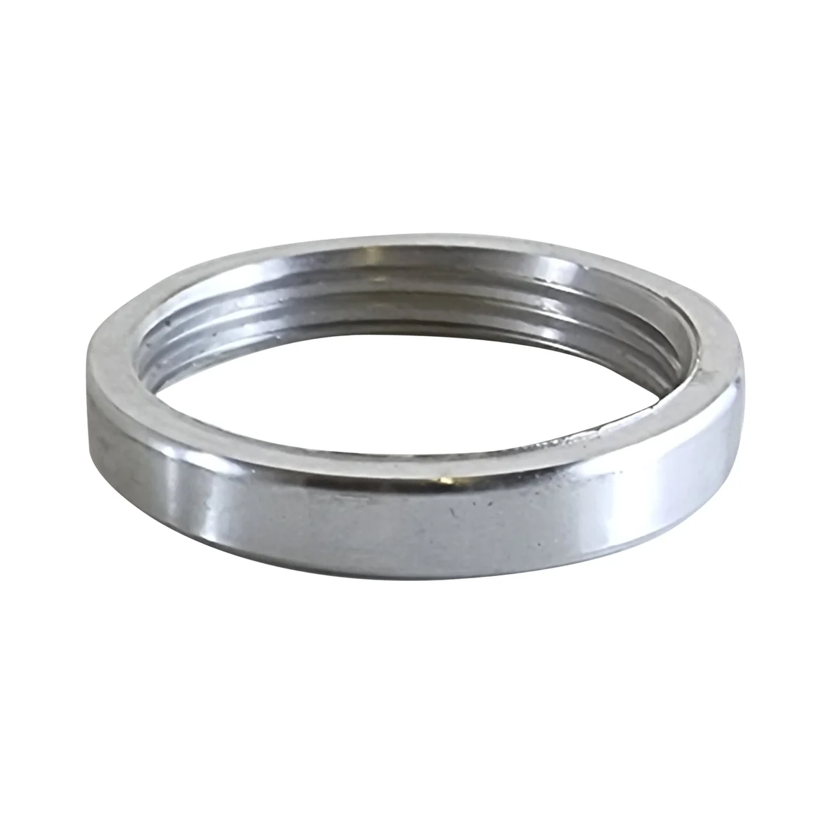 Satin nickel iron ring holder for chandelier, 40mm inner, 47mm outer, 8mm height, used in commercial lighting fixture installations.