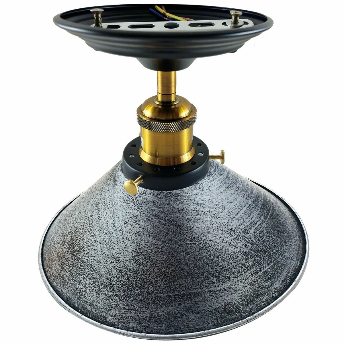 Rustic red vintage pendant lamp with metal base, 140mm x 40mm, 14cm x 4cm ceiling plate, includes light holder and cage.
