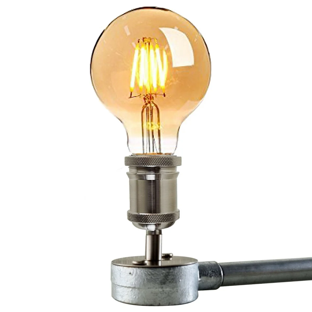 Galvanized pipe ceiling light, fits E27 bulb ceiling light, 8.5 cm diameter – suitable for bars or restaurants