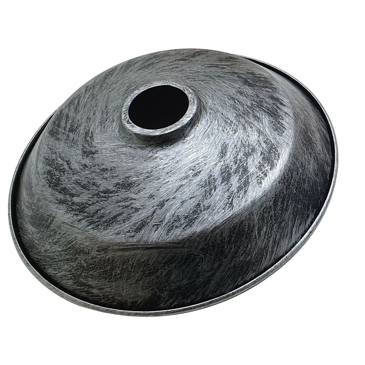 60W max wattage lampshade, brushed copper metal pendant with concrete finish, ready to install on ceiling.