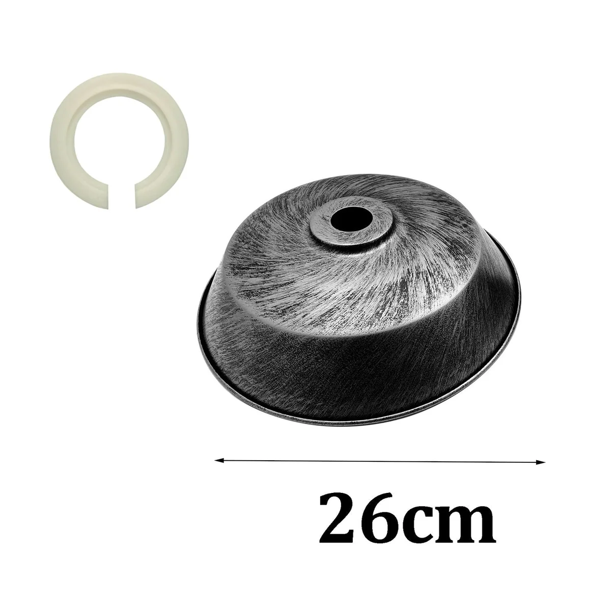 Modern ceiling light shades: metal pendant shade with concrete finish, in brushed copper, rustic red, black or brushed silver.