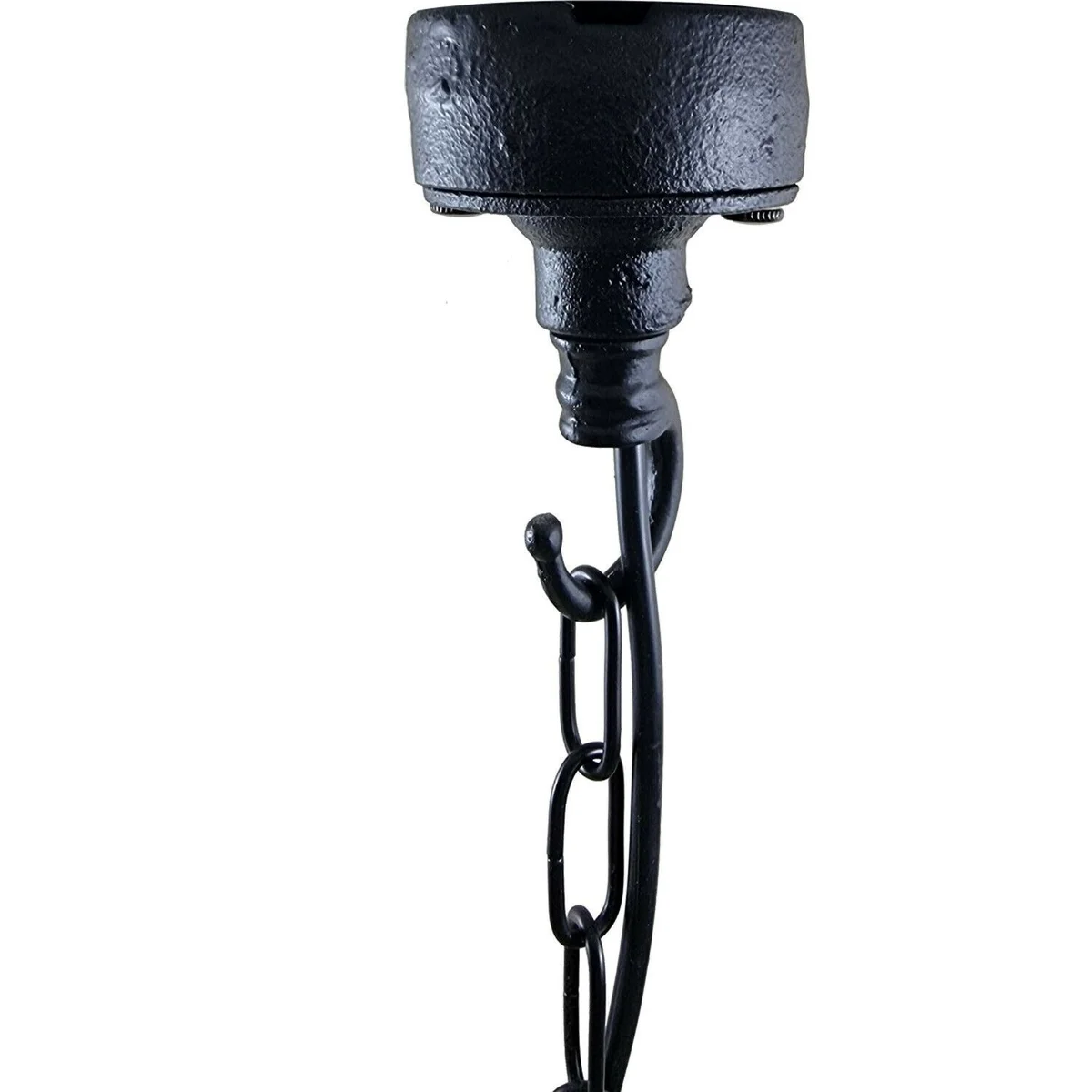 Black and copper pendant ceiling light with metal chain, PVC cable, shade 29cm, 95cm cable, 80cm chain.