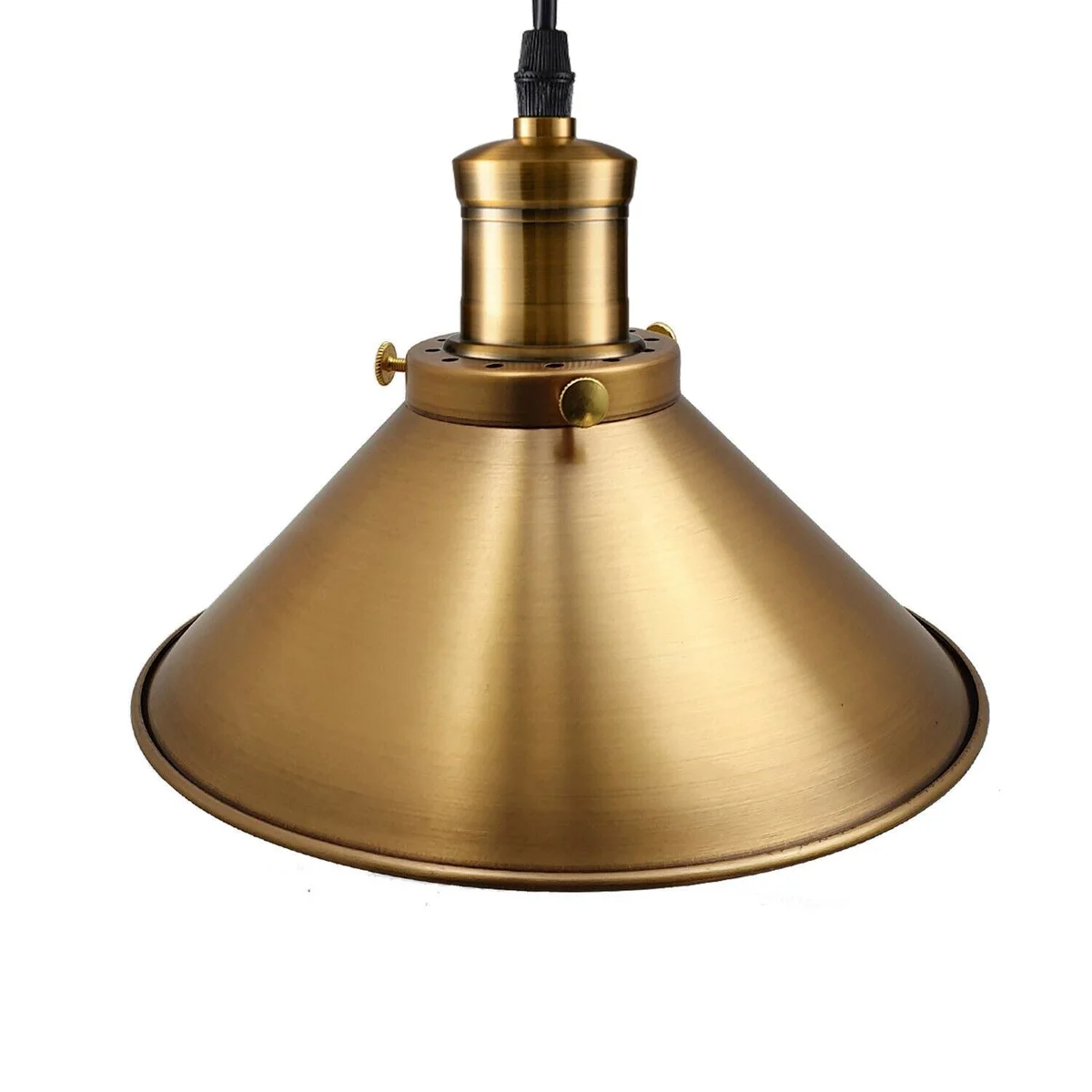 Yellow brass metal cage pendant light, E27 bulb pendant light, angled base for sloped ceilings