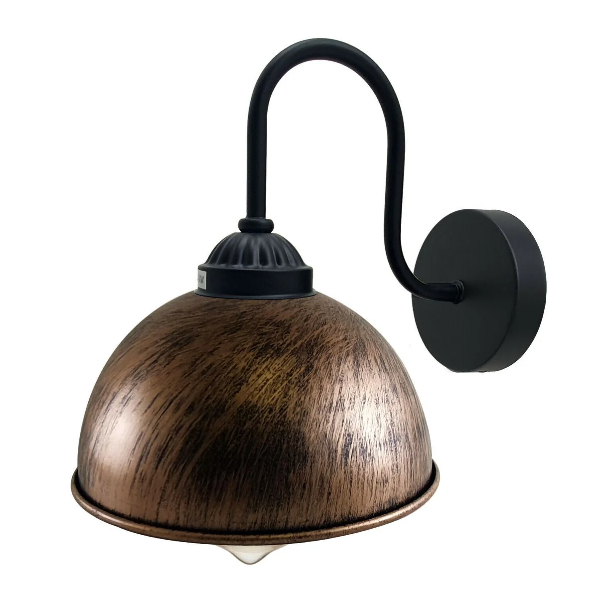 Retro dome metal shade indoor wall sconce with E27 holder, industrial style for indoor wall lighting