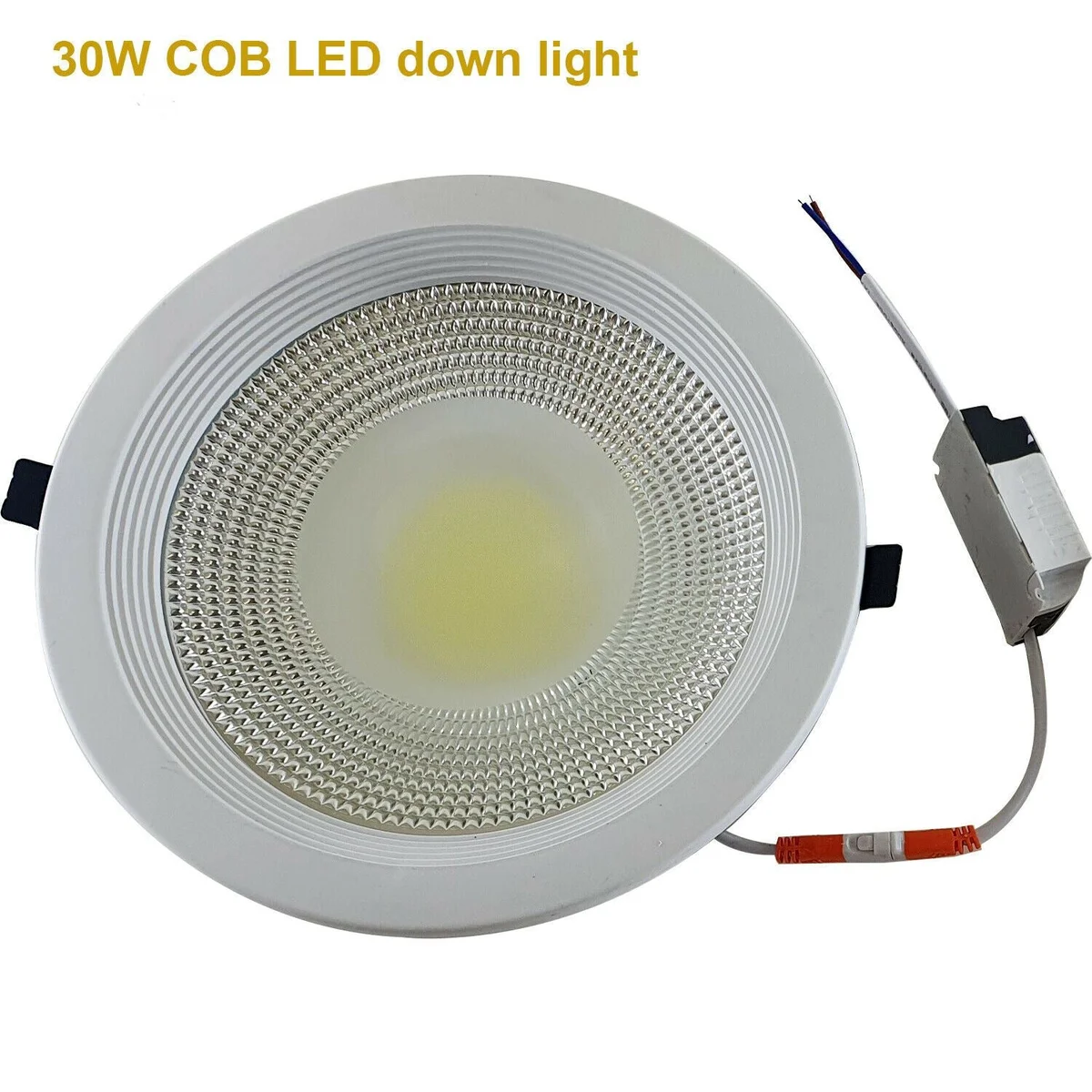 Ultra thin LED downlight: round recessed ceiling fixture, cool white glow, aluminium + acrylic, 120° beam