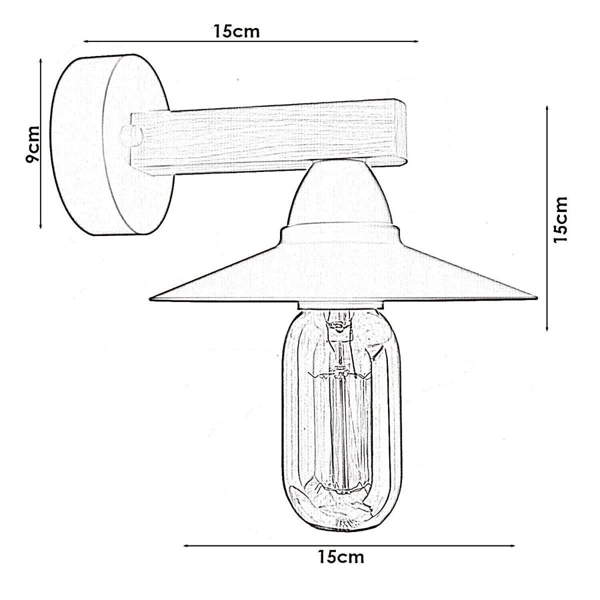 black wall sconce with sleek metal body, industrial look, hanging on wall in a modern interior setting