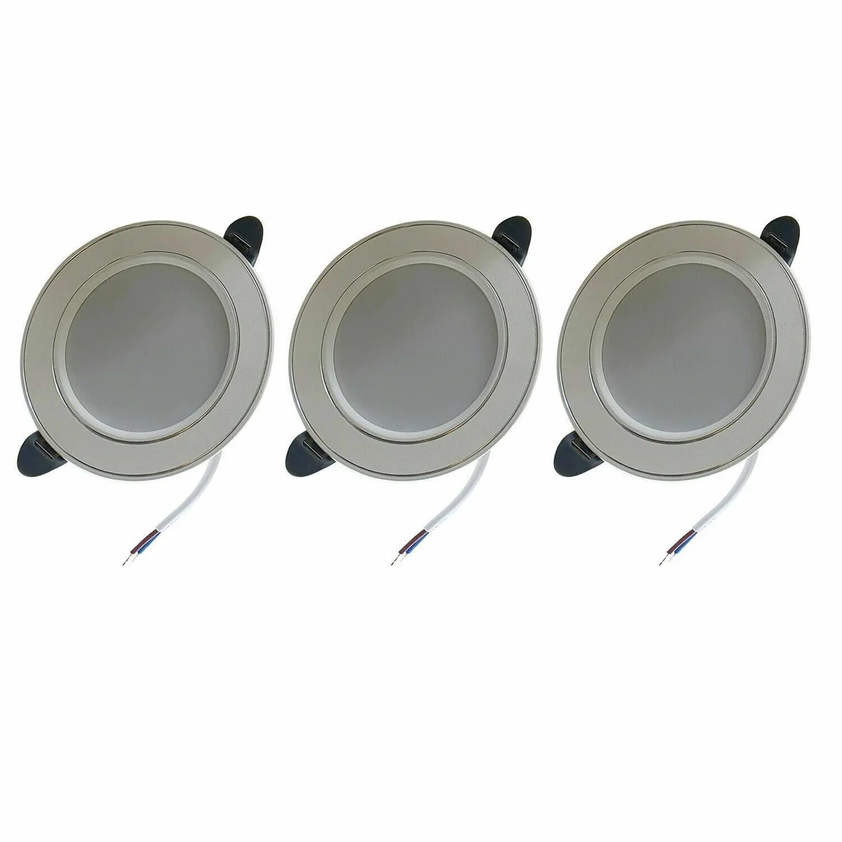 Round 5W recessed ceiling spotlight in aluminium and acrylic, emitting cool white 6000K light with 120° beam