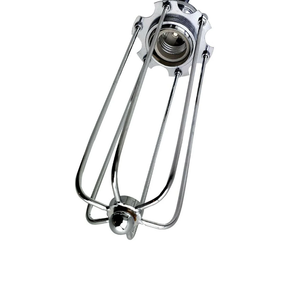Cord hanging light with three chrome cages, metal shade, and 95cm PVC cord, styled for modern interiors