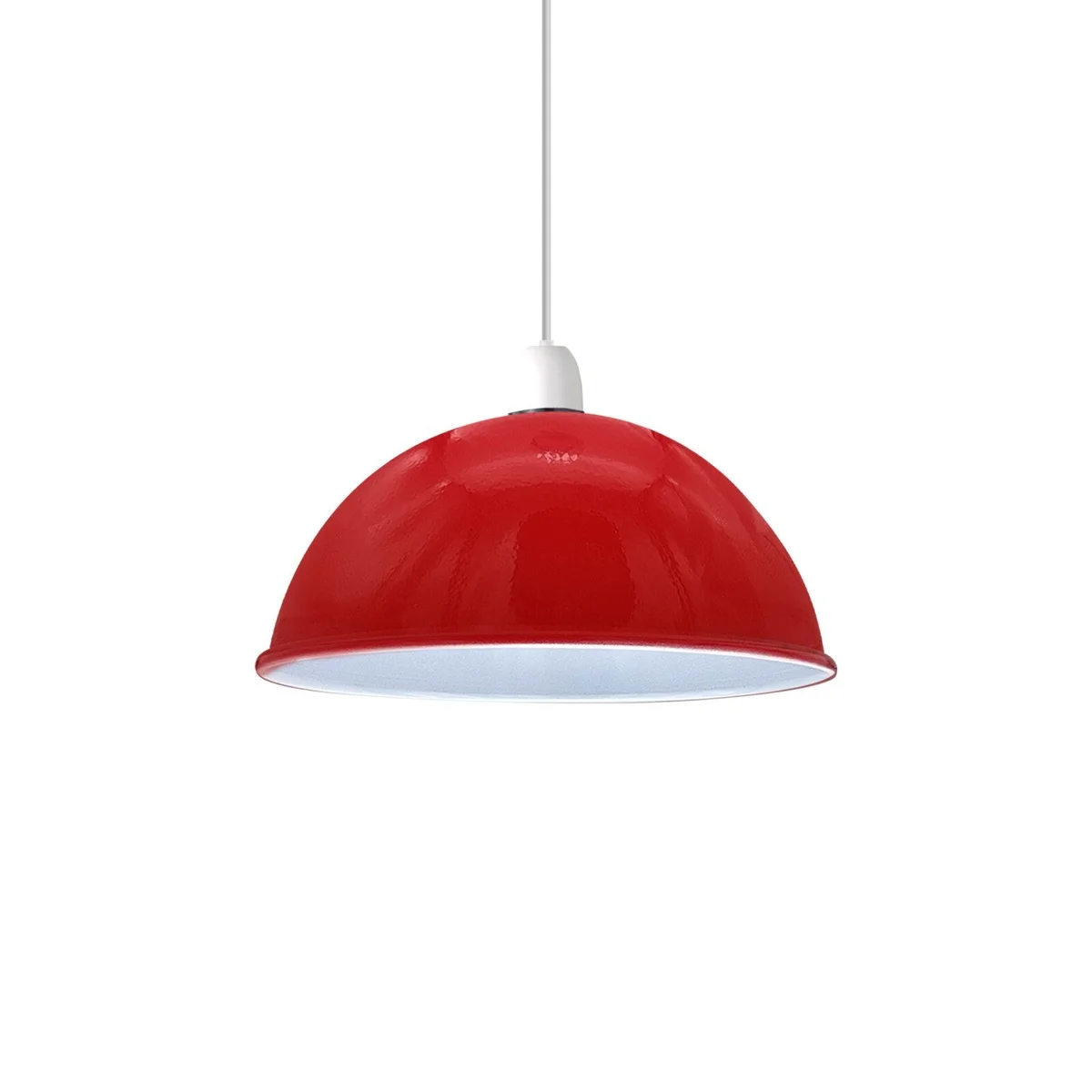 Modern metal ceiling shade, white interior, 40cm diameter, 17cm height, easy fit ceiling shade, available in multiple colours