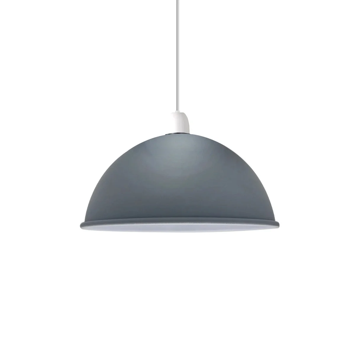 Modern ceiling light shade with metal frame and white interior, 40 cm diameter, 17 cm tall, perfect for contemporary rooms.