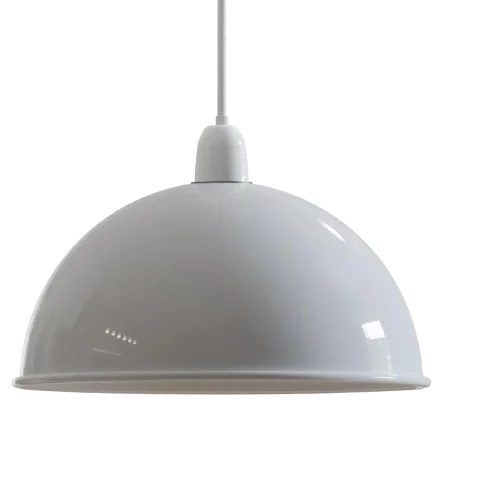 Industrial metal pendant light with matte finish, vintage industrial style, fitted to a ceiling holder