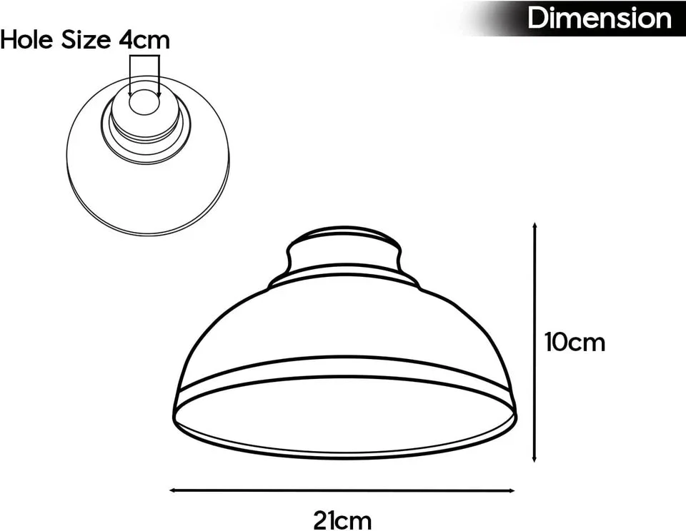 Bronze industrial metal ceiling lampshade with curvy dome shape hanging from existing pendant.