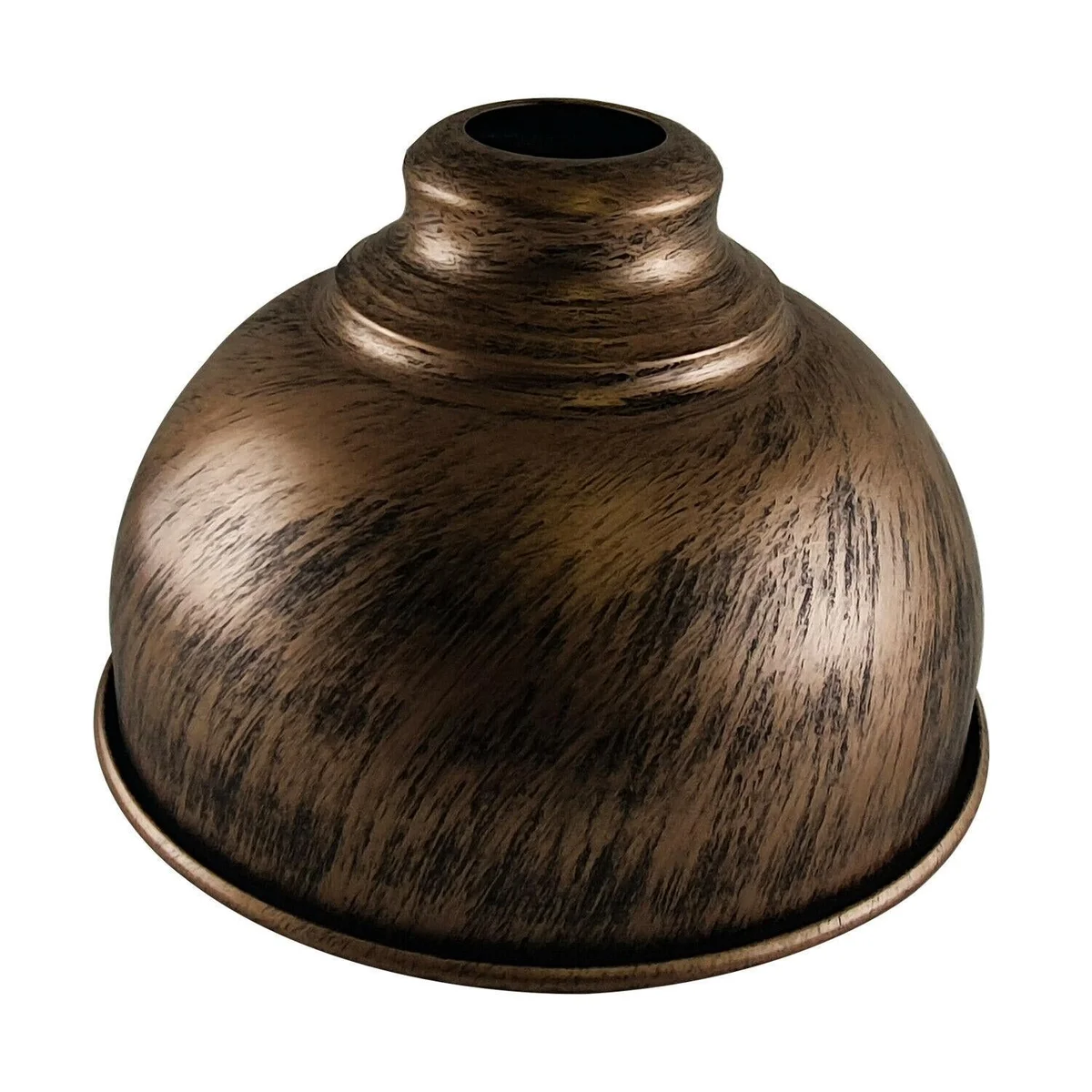 Industrial pendant lampshade with curvy metal design, 21cm wide, in brushed brass finish
