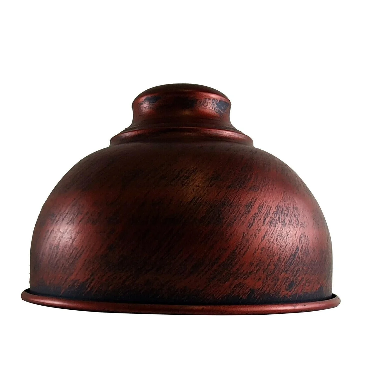 Industrial pendant lampshade with brushed brass finish, 21cm wide curvy metal shade fitting a pendant holder.