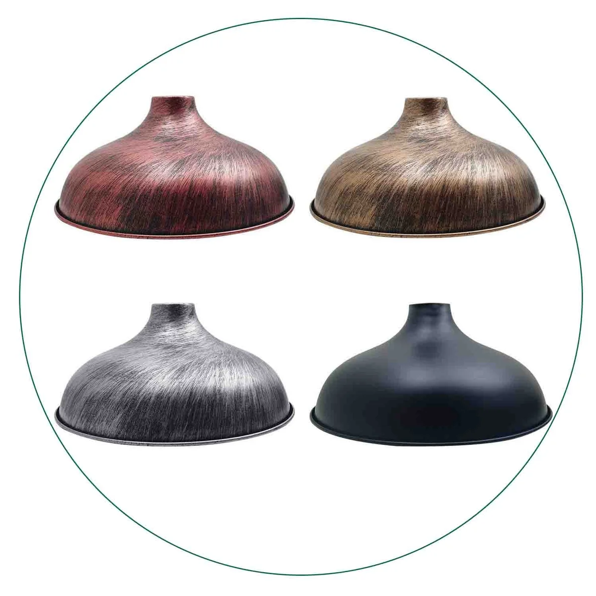 60W ceiling light shade made of sturdy metal, with a vintage industrial dome, available in brushed copper, black, silver