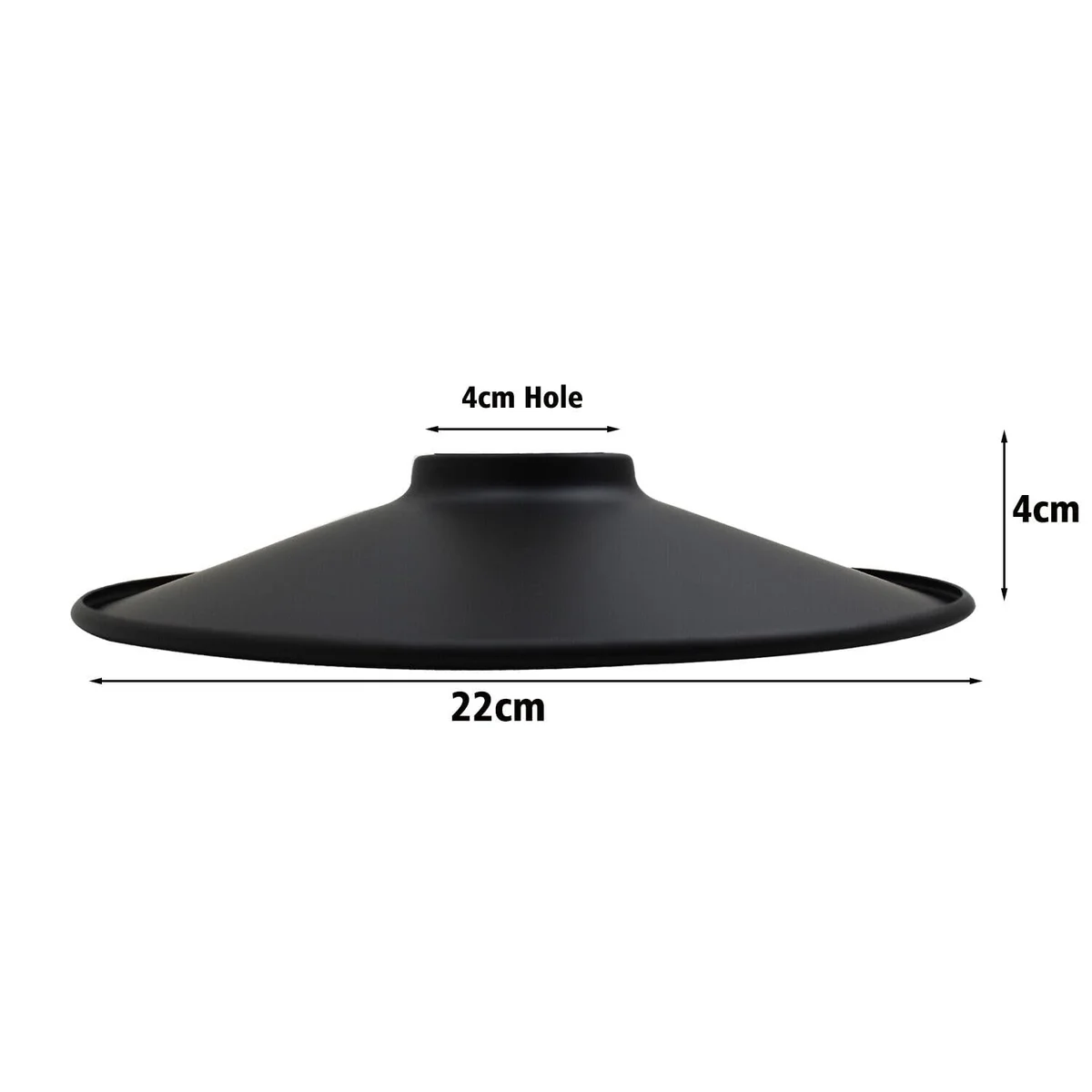 Metal vintage style ceiling shade, 22cm diameter, flat bowl design with spray painted finish.