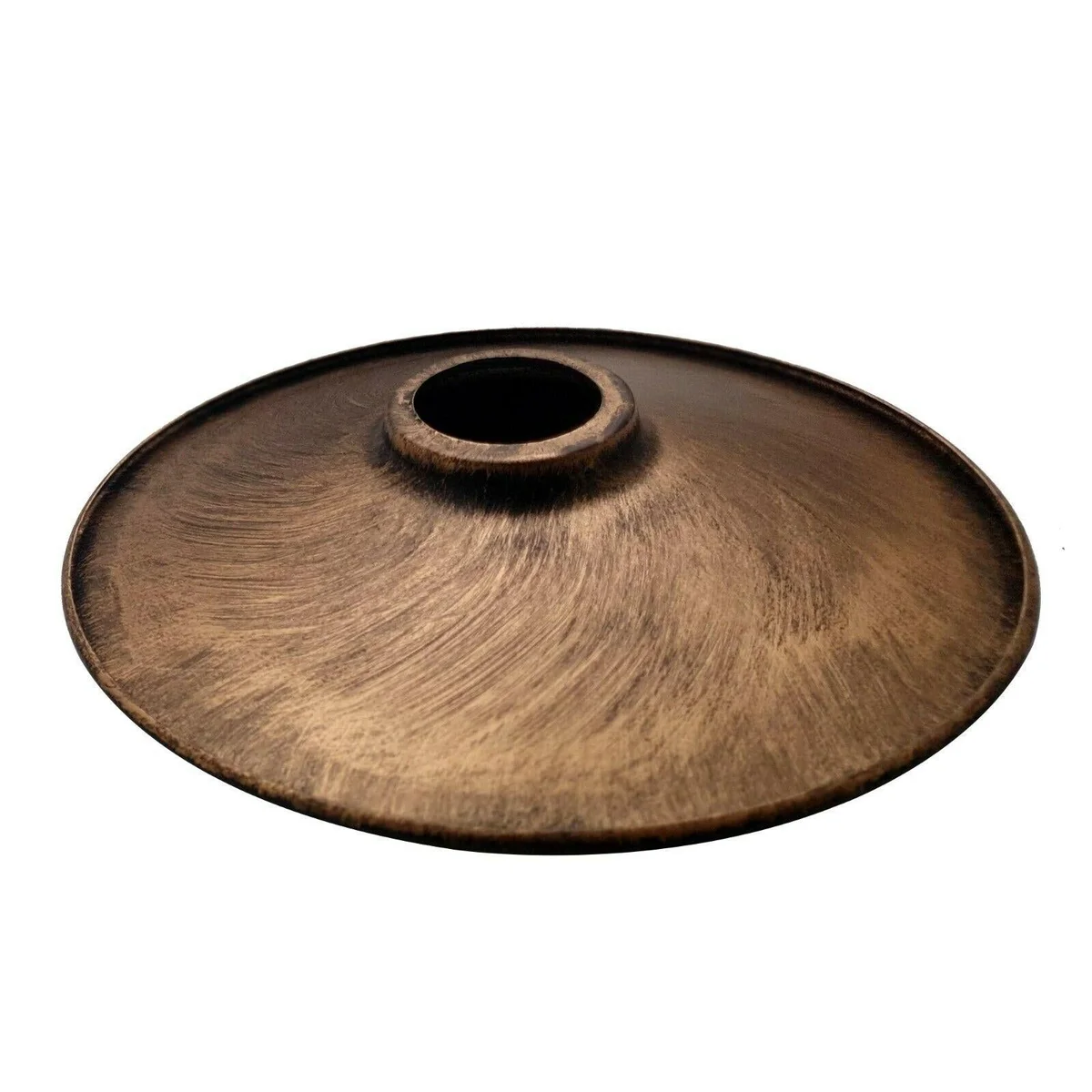 Metal easy fit ceiling light, vintage spray‑painted bowl with black interior, 22cm diameter.