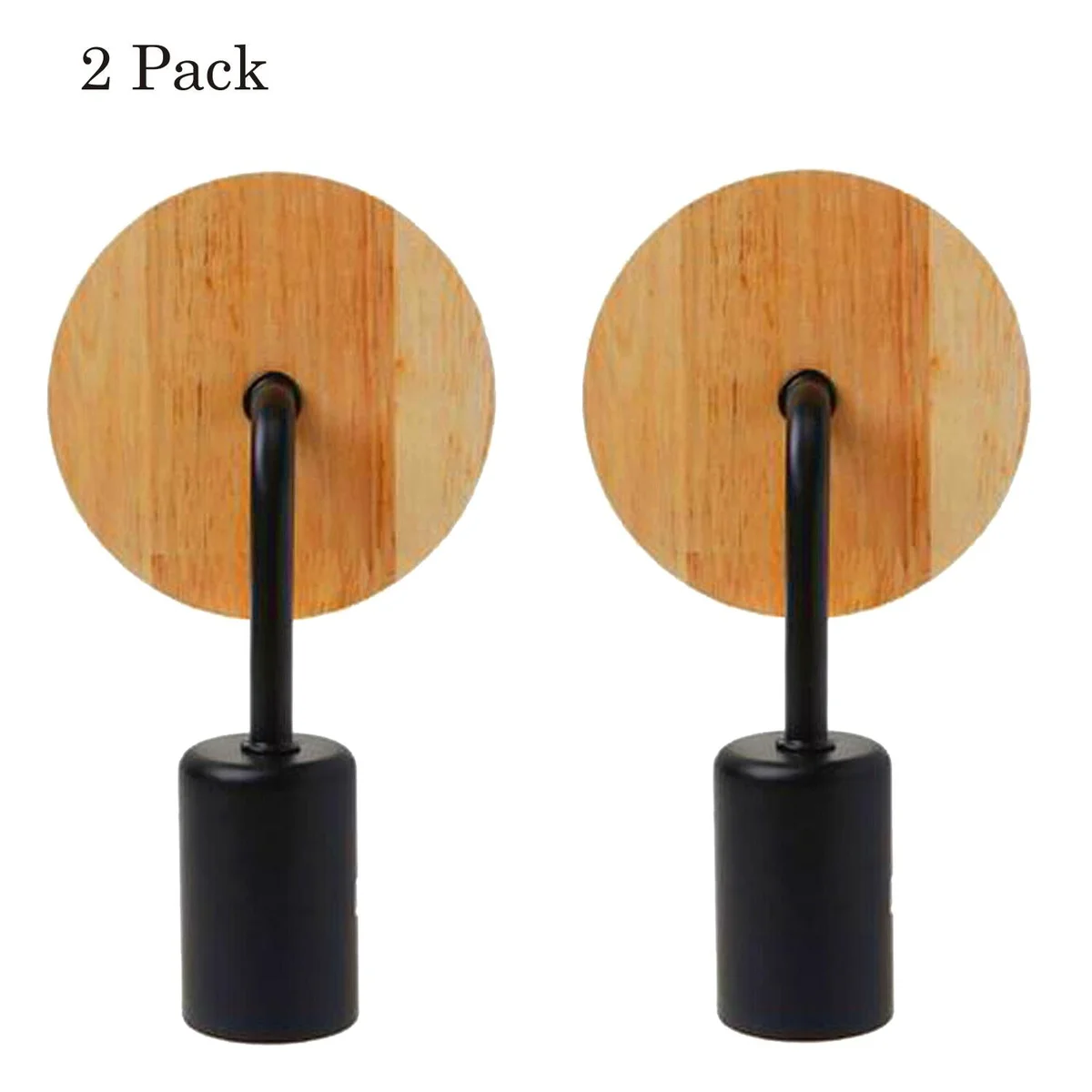 retro wood wall sconce black wood frame with metal bracket, featuring an E27 screw base, finished cast-iron style