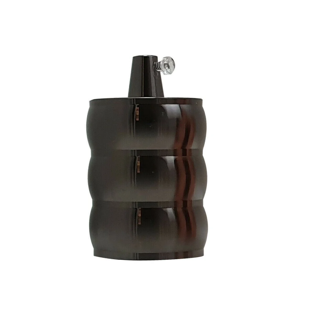 Metal E27 lamp holder with vintage antique retro design, metal housing and Edison base.
