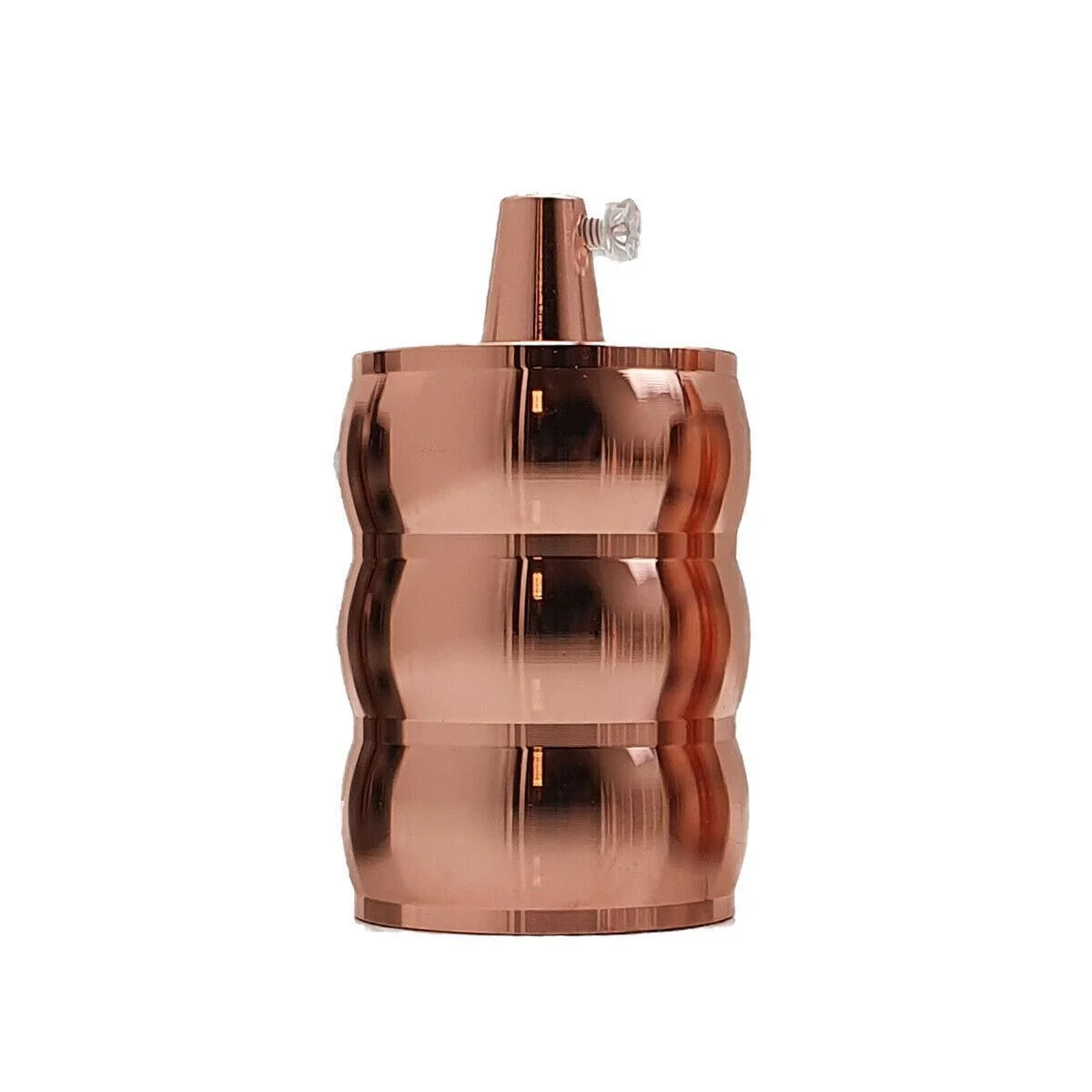 Metal bulb holder with vintage retro style, E27 socket, suitable for 110V-240V, shown polished metal surface
