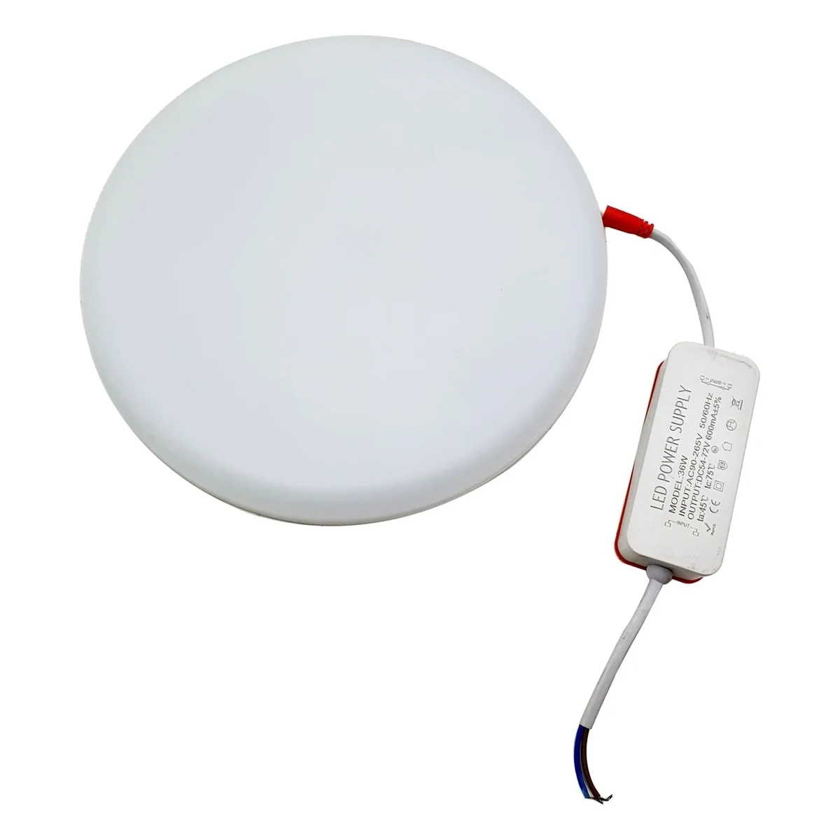 White round LED recessed ceiling light with aluminium housing and acrylic lens, designed for kitchens and bathrooms.