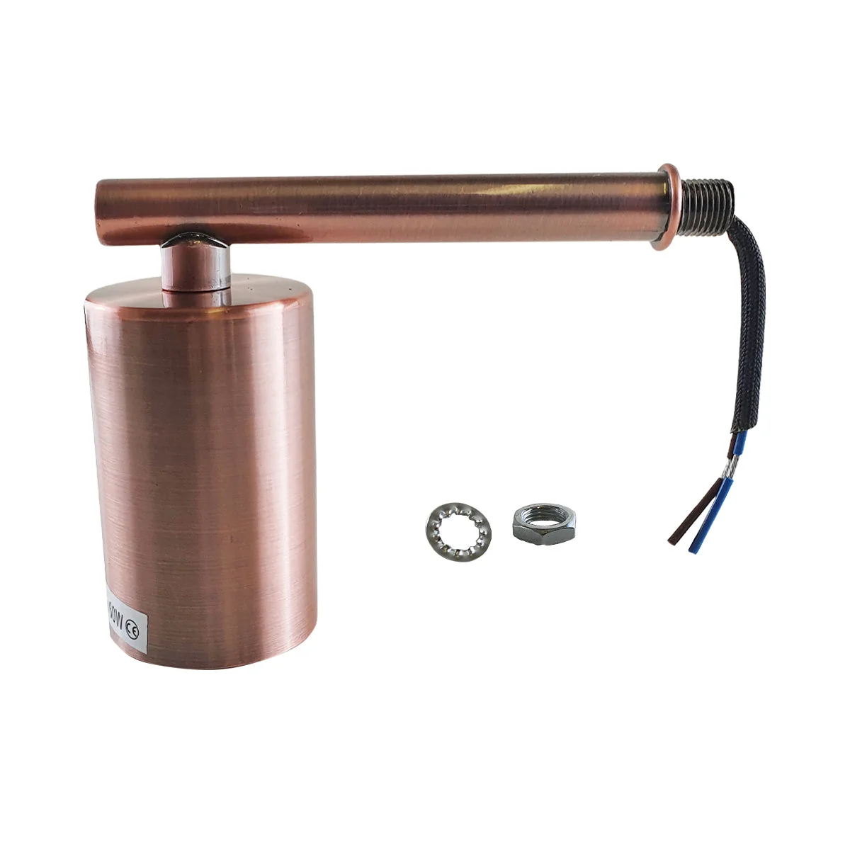 Short arm wall light with a sleek metal arm, chrome finish, white hood interior, and E27 base ready to mount.