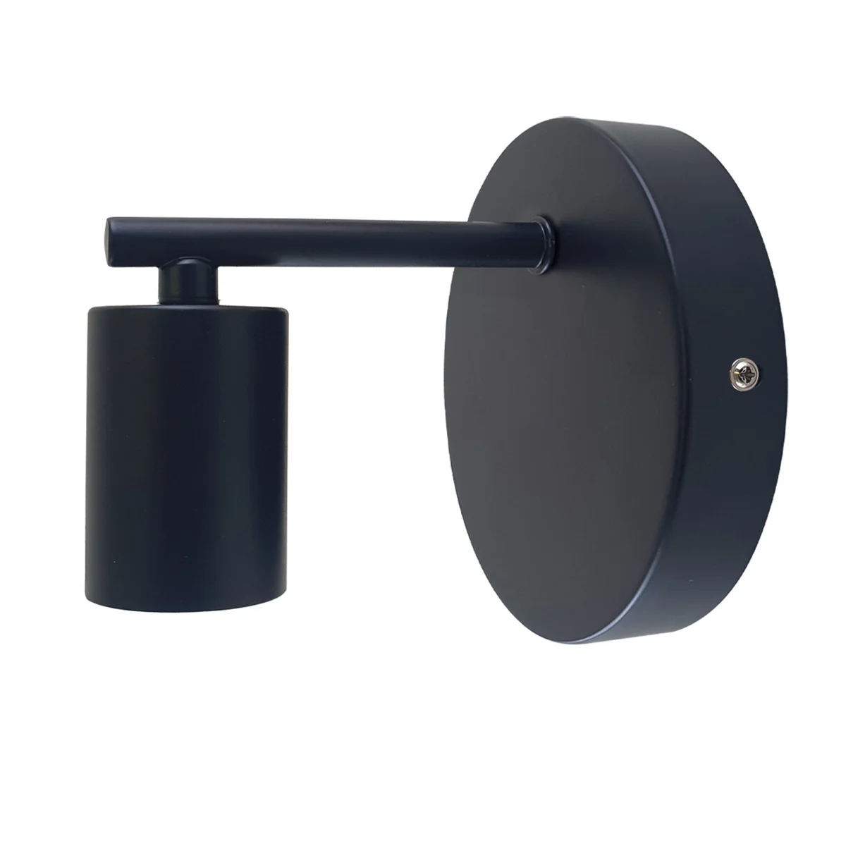 Short arm wall light with a sleek metal arm and white interior hood, offered in various chrome and gold finishes.