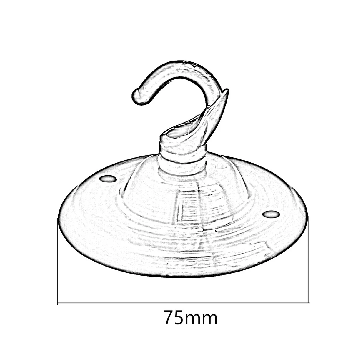 New metal ceiling rose replacement with hook, 7.5cm diameter, included screws, for pendant lighting