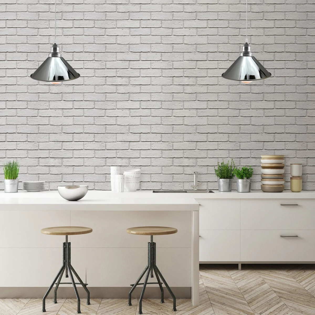 Retro metal dome pendant lamp, polished silver shade with contrasting inner surface, E27 bulb pendant lamp hanging above room