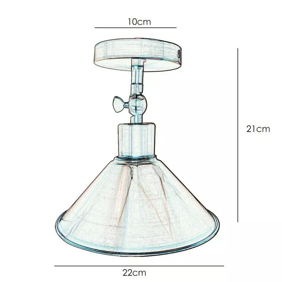 Adjustable green brass cone lampshade with E27 ceiling light base, metal shade for modern home décor.