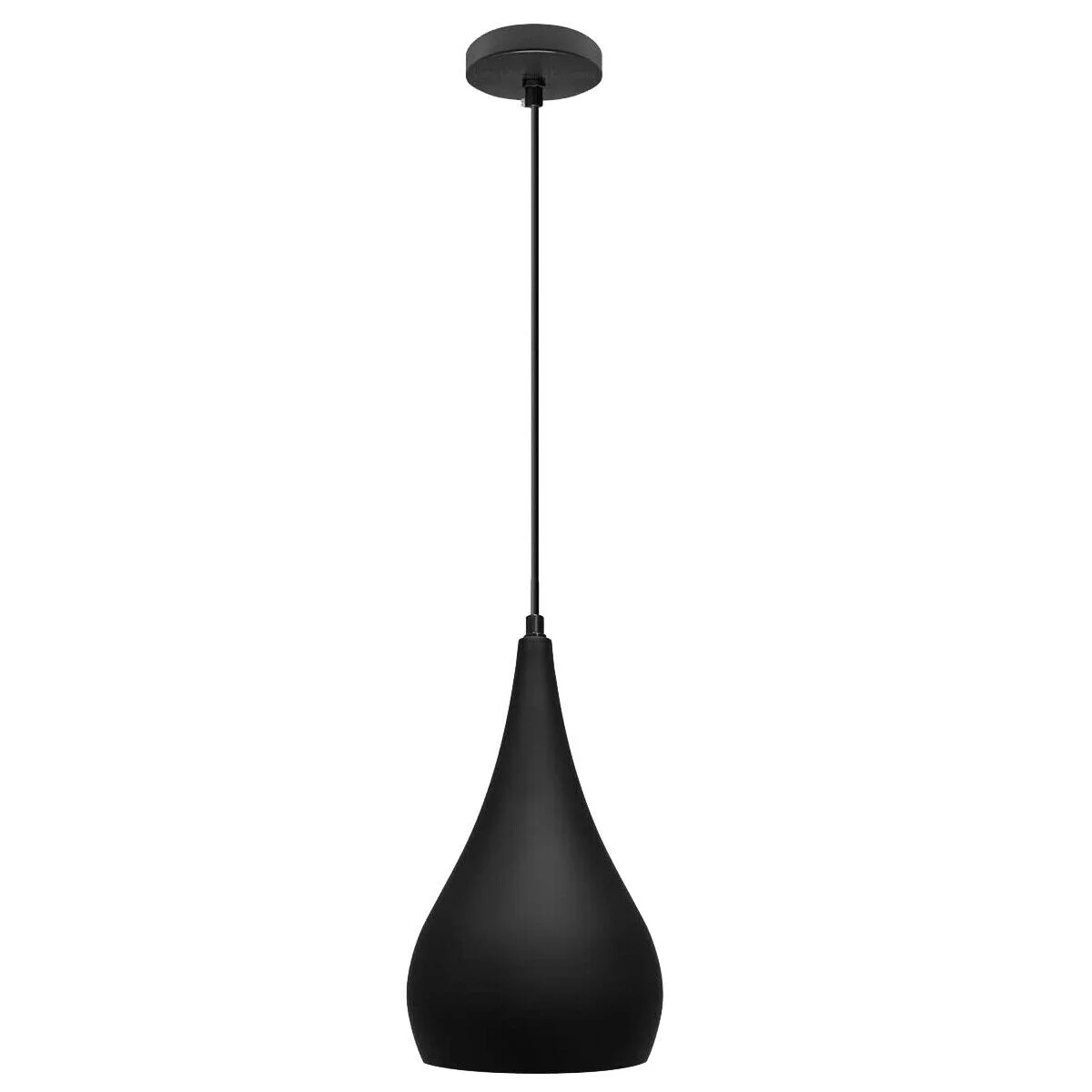 Black and orange industrial pendant light with teardrop dome, brushed nickel finish, E27 holder, fits living rooms
