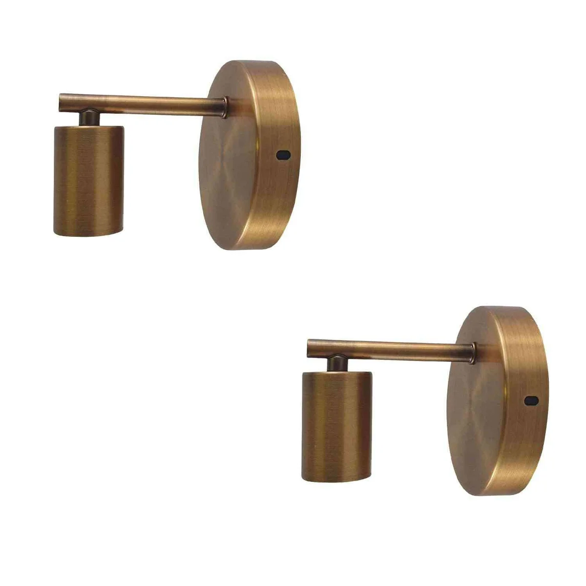 Yellow brass sconce with metal arm, 10.5 cm, acrylic hood, E27 base, stylish retro wall light.