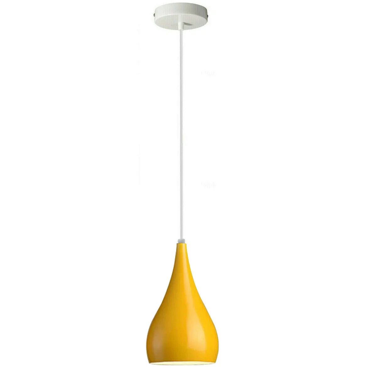 Modern teardrop metal living room pendant light hanging from ceiling with E27 support and paint‑treated finish.