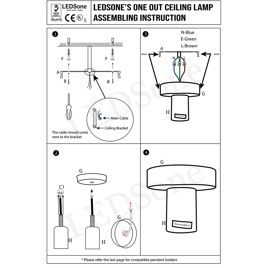 Blue flush mount ceiling light with metal base, flush‑mounted, retro industrial style.