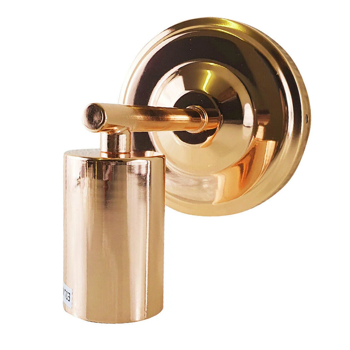 Copper‑finished vintage industrial wall light with white hood, 10.5 cm arm and 10.8 cm ceiling plate, mounted on wall.