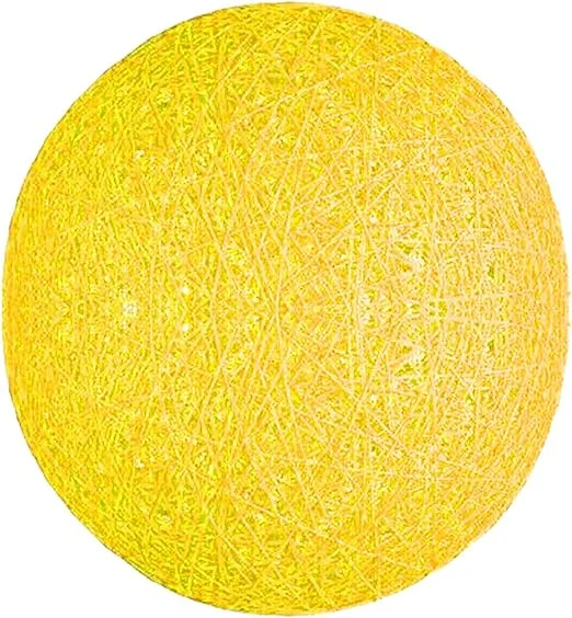 Yellow rattan wicker E27 socket pendant lamp with iron base, 20cm diameter, 95cm hanging wire