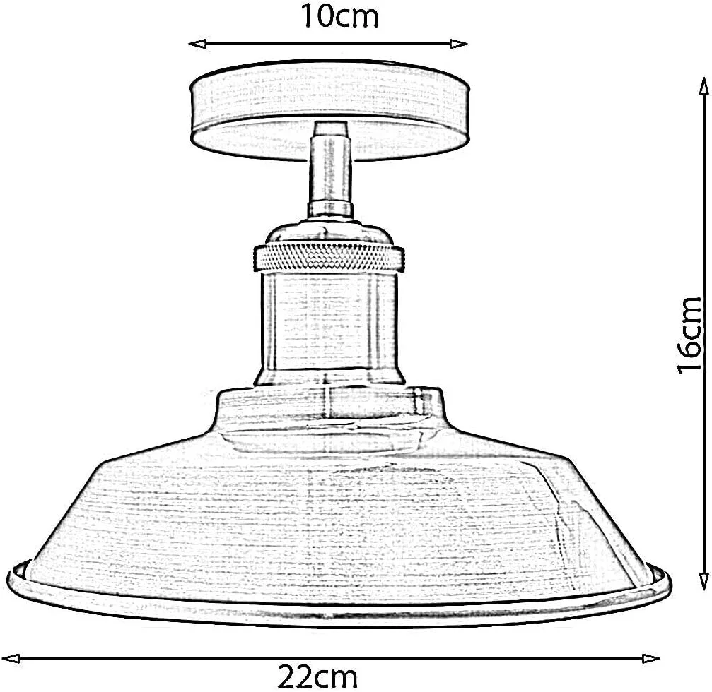 Vintage rose gold ceiling light with round metal shade and E27 fitting, flush mount design for indoor use