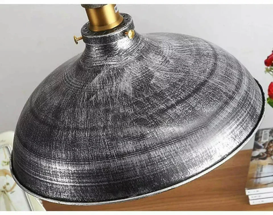 Black metal vintage industrial pendant lamp with hemp rope ceiling light hanging, rustic retro style shade