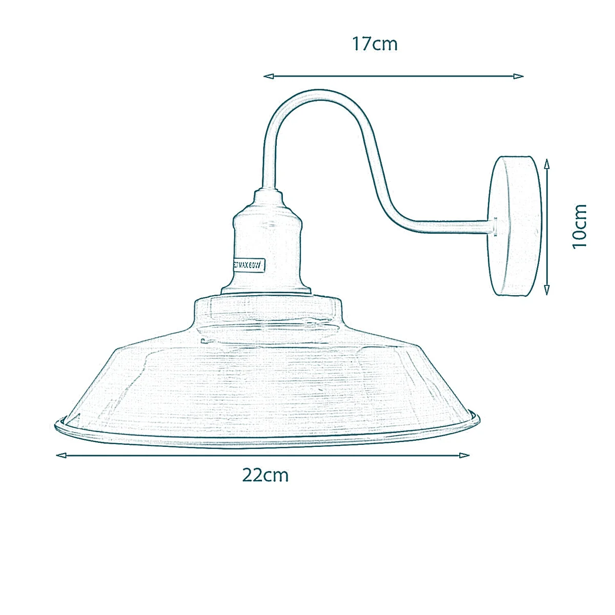 Rose gold retro wall lamp with swan neck arm and satin nickel finish, vintage 1950s style wall sconce fitting kit